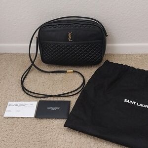 Saint Laurent Victoire Camera Bag Quilted Leather (Black)